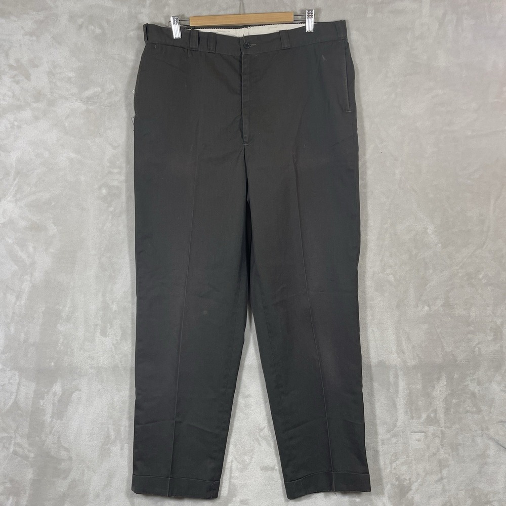 True Vintage 60s Penneys Big Mac Chino Pants Mens 36x32 Cotton Blend Gripper Zip